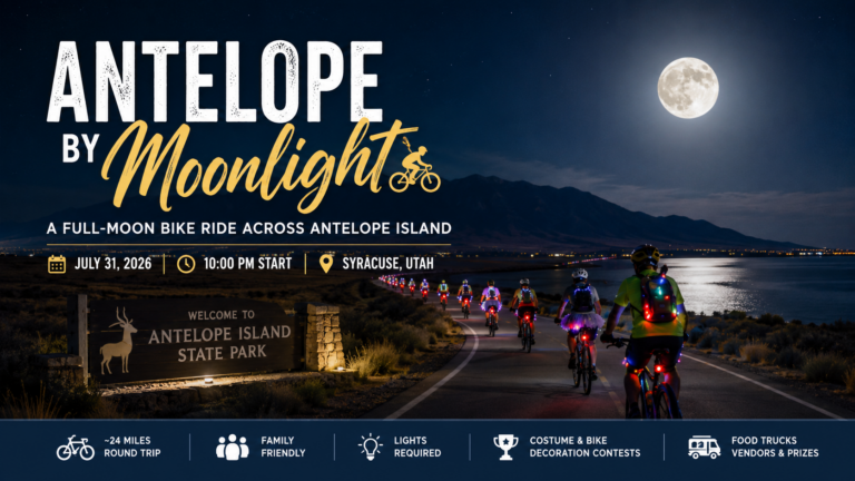 Antelope by Moonlight Bike Ride Returns July 31 — Register Now for a Full-Moon Ride Across Antelope Island