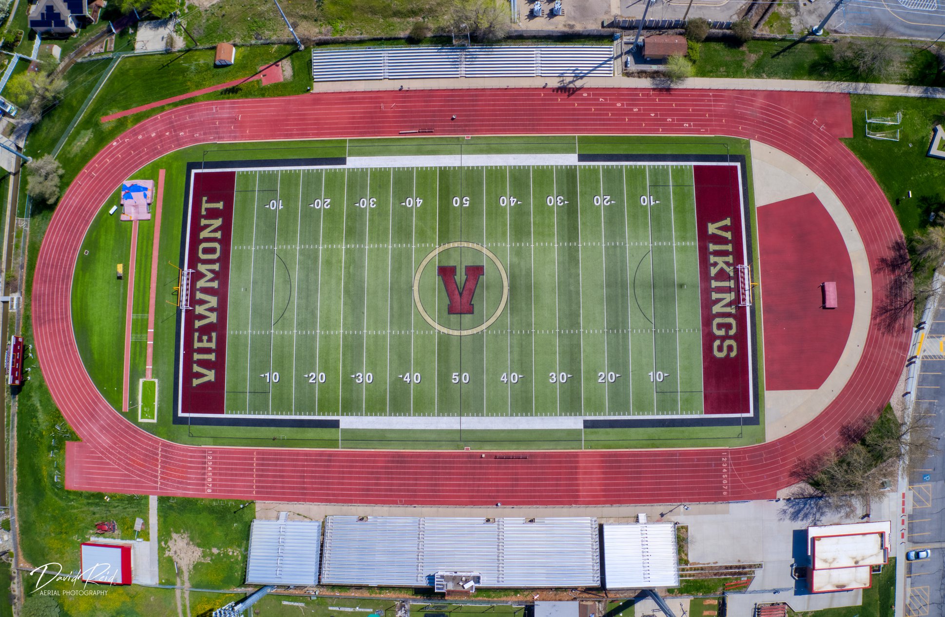 Aerial of Viewmont High School Vikings stadium