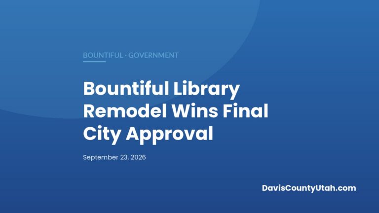 Editorial graphic: Bountiful Library Remodel Wins Final City Approval — DavisCountyUtah.com