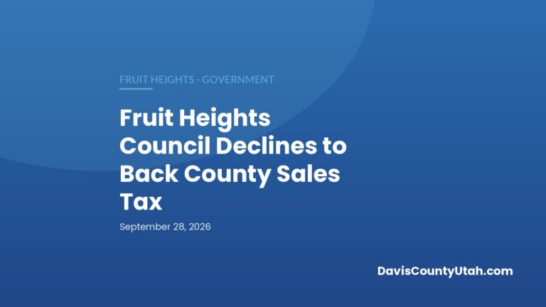 Editorial graphic: Fruit Heights Council Declines to Back County Sales Tax — DavisCountyUtah.com
