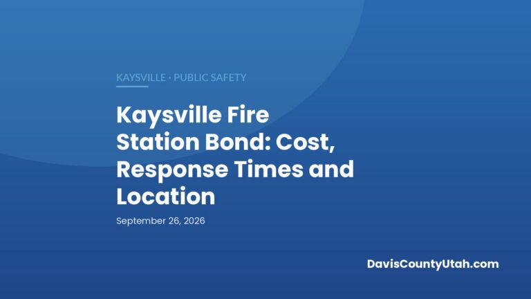 Editorial graphic: Kaysville Fire Station Bond: Cost, Response Times and Location — DavisCountyUtah.com