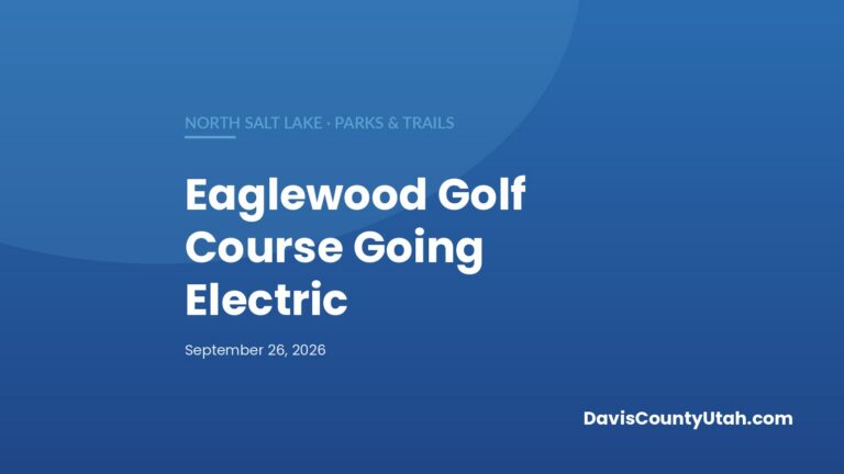 Editorial graphic: North Salt Lake Approves Electric Golf Cart Fleet and Charging Upgrades at Eaglewood — DavisCountyUtah.com