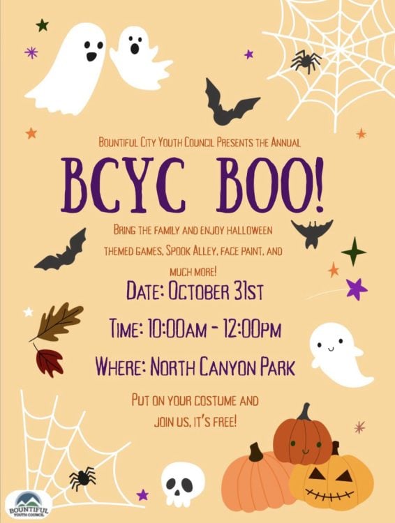 BCYC Boo event graphic (Bountiful City Youth Council)
