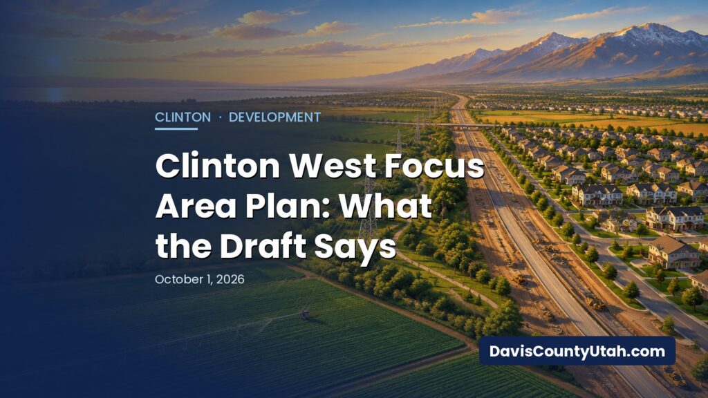 Editorial illustration: Clinton West Focus Area Plan: What the Draft Says — DavisCountyUtah.com