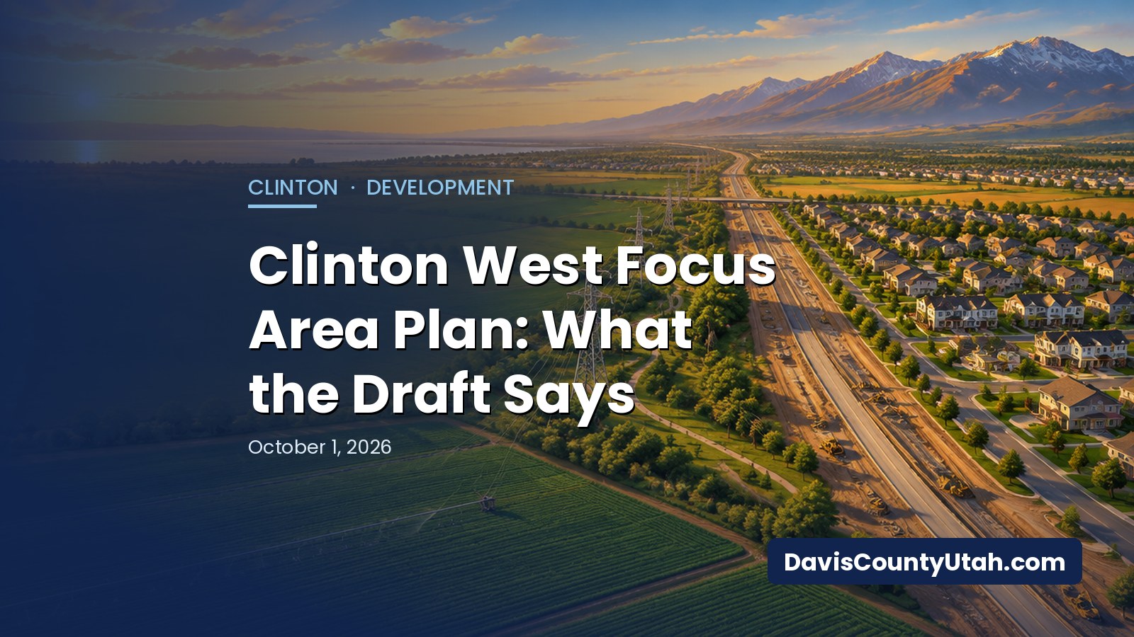 Editorial illustration: Clinton West Focus Area Plan: What the Draft Says — DavisCountyUtah.com