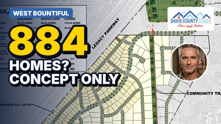 West Bountiful Shares Early Concept for Up to 884 Homes on Its West Side