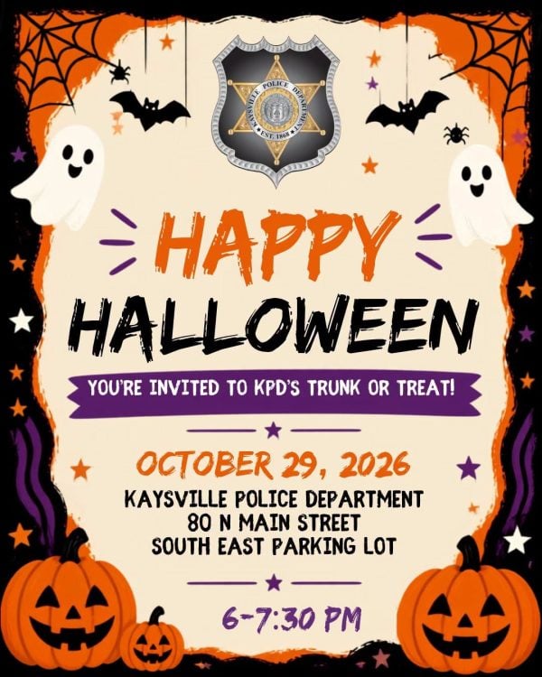 Kaysville Police Department 2026 Trunk or Treat event graphic