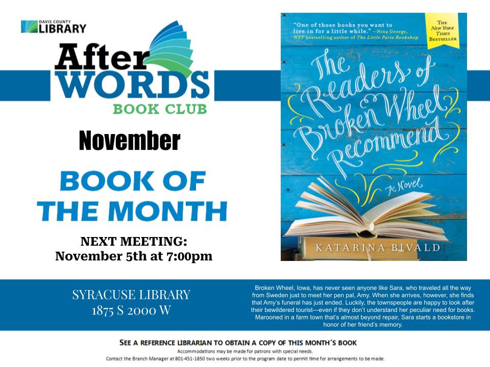 After Words book club, Syracuse library