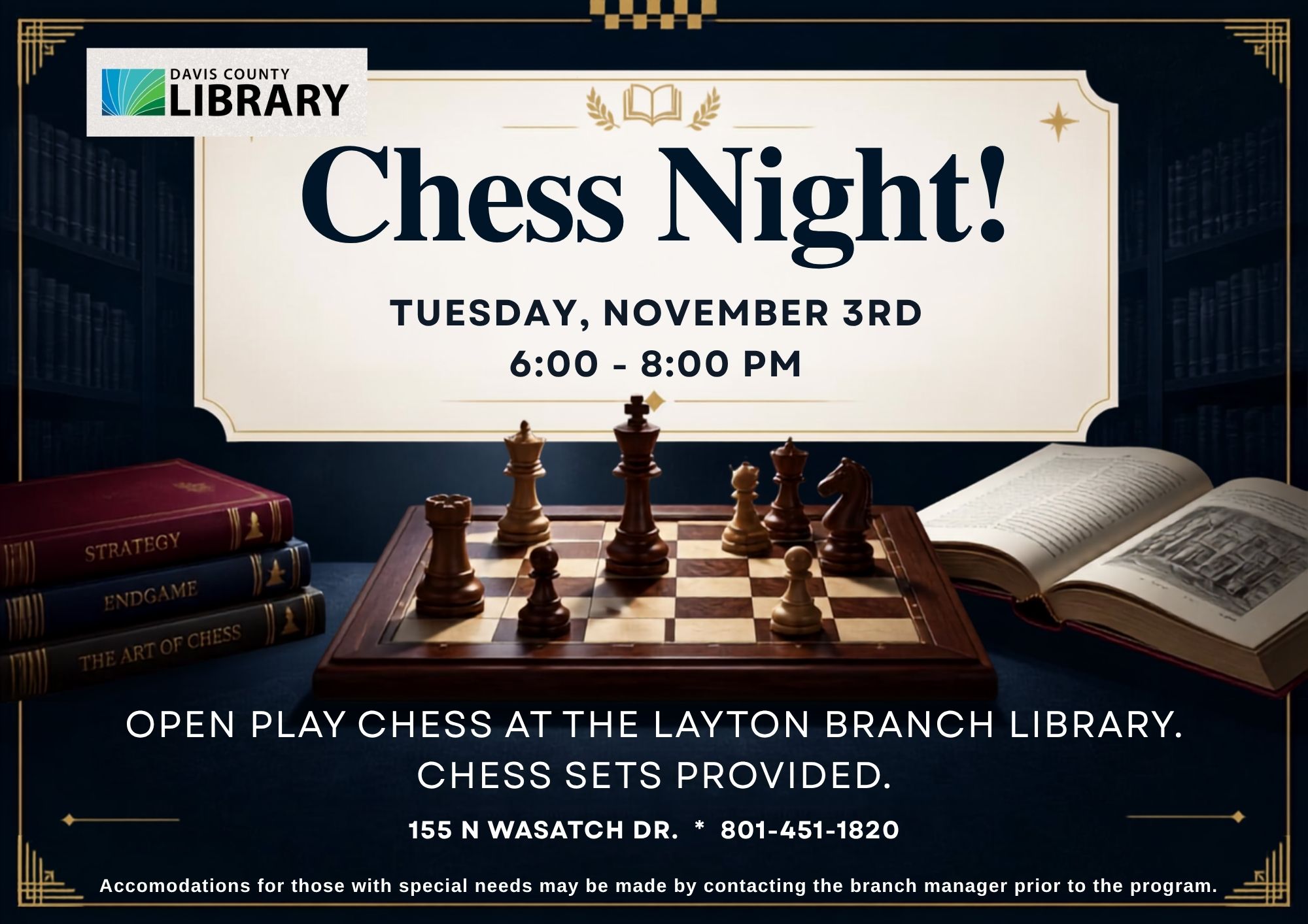 Chess Night, Davis County Library