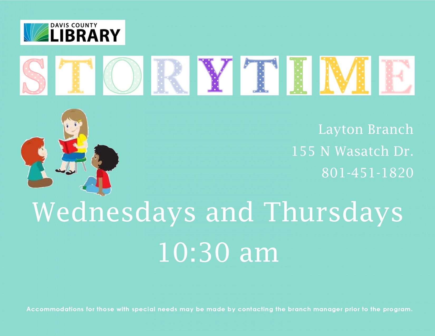 Storytime at Davis County Library