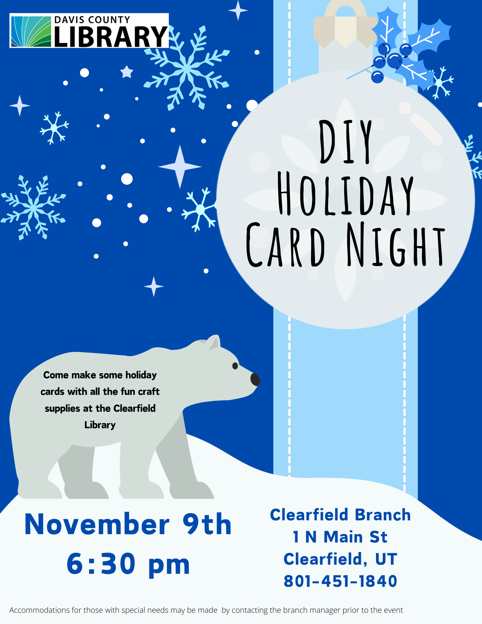 DIY Holiday Card Night, Davis County Library