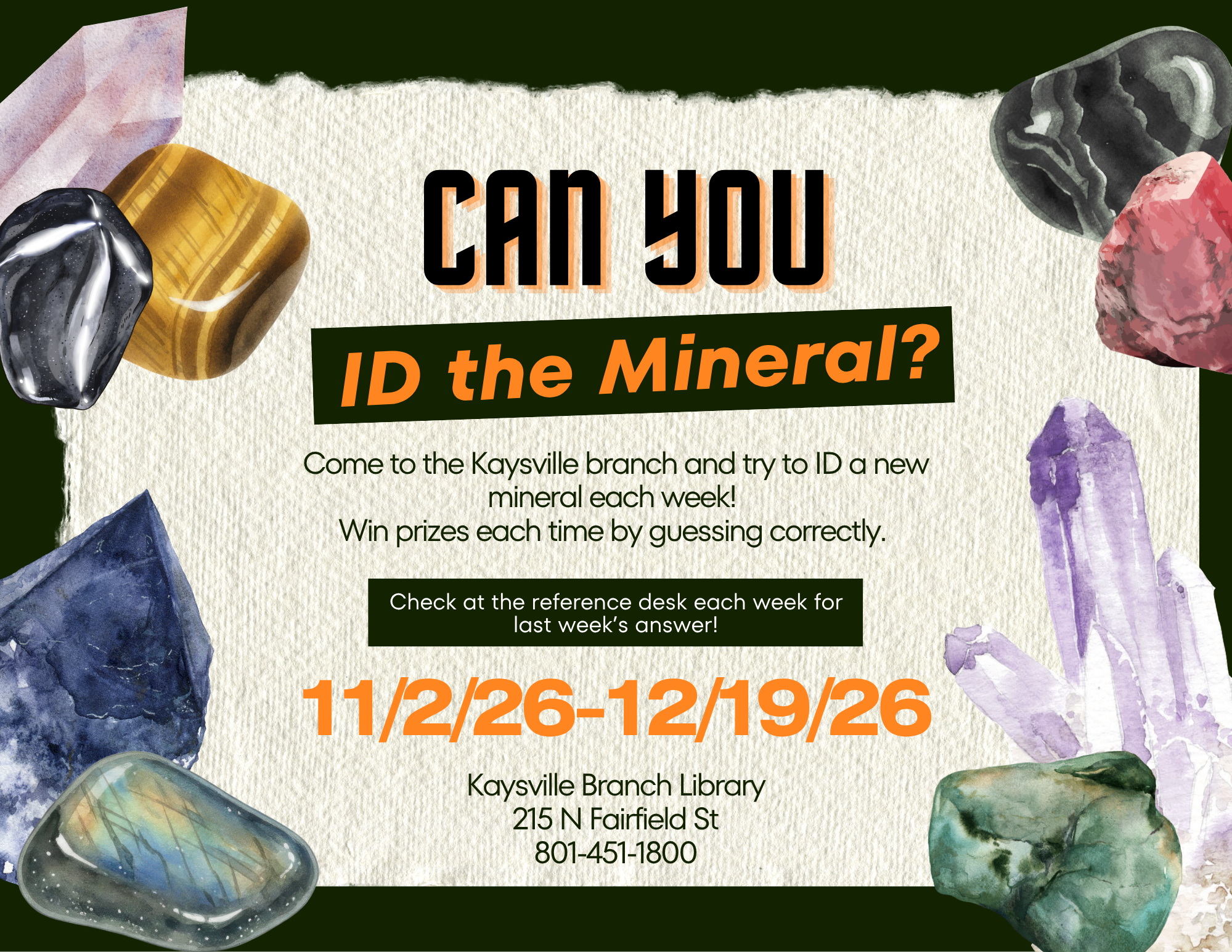 Can You ID the Mineral, Davis County Library