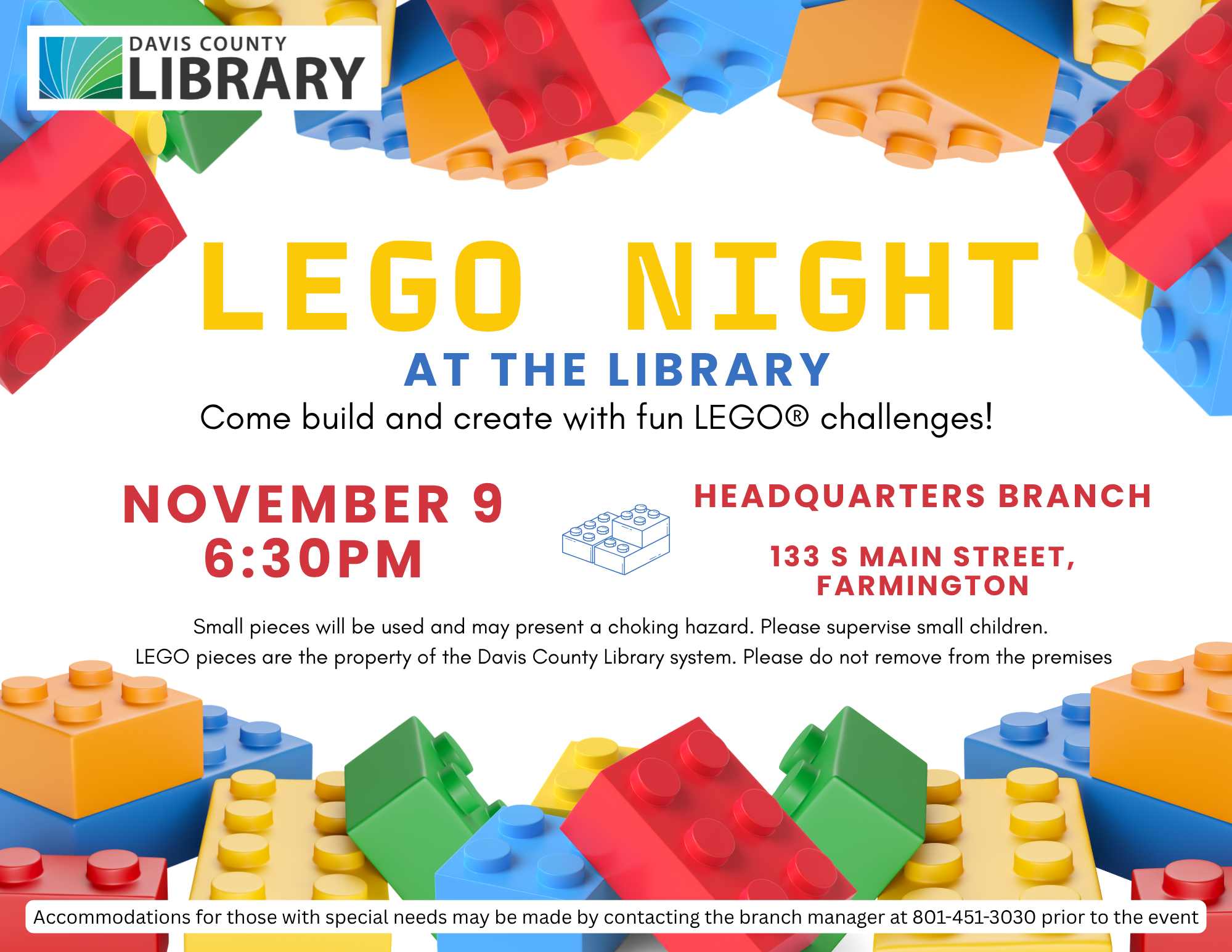 Lego Night, Davis County Library