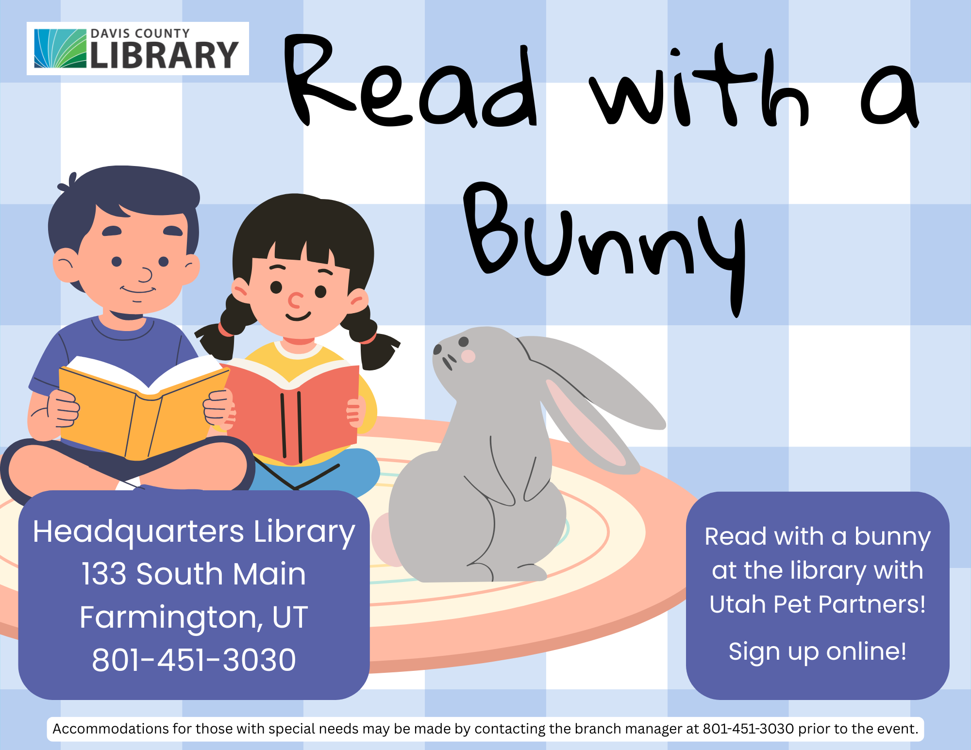 Read with a Bunny at Davis County Library